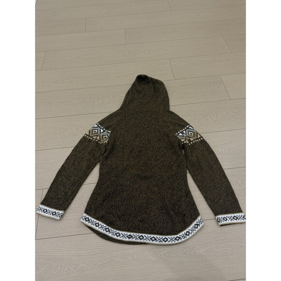 Alpaca Exotic Imports Sweater Brown Black Fair Isle Wool Tunic Small - Picture 3 of 6